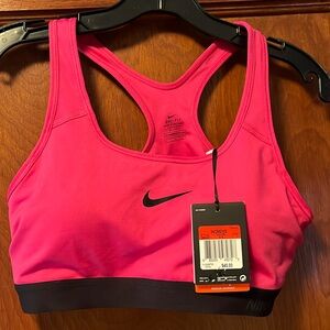 Nike Dri -Fit Pro Sports Bra Pink/Black L NWT